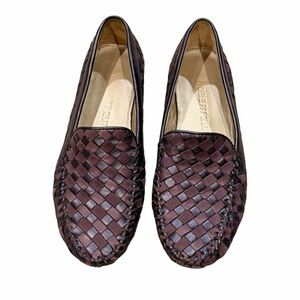 Robert Zur San Tropez Woven Leather Driving Loafers Slip On Shoes Purple 7